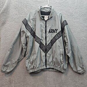 Army IPFU Jacket X-Large Regular Nylon Gray Black Chevron Windbreaker Vintage